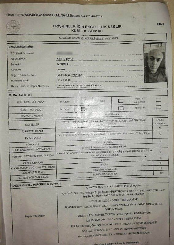 Akyazılı ailenin engelli raporu isyanı