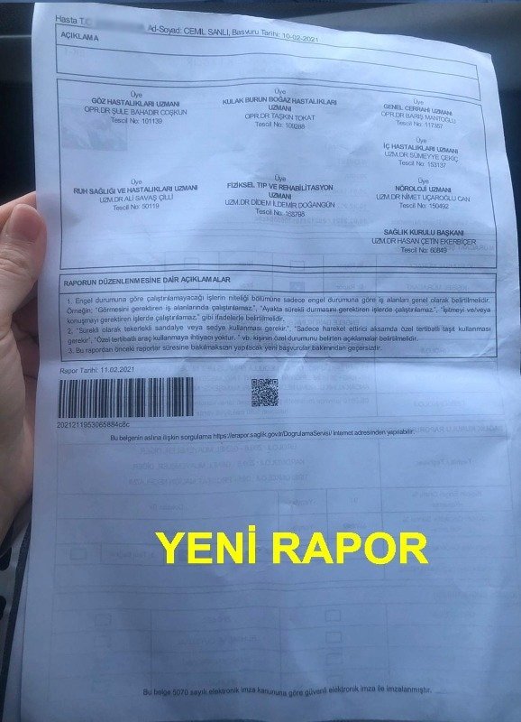 Akyazılı ailenin engelli raporu isyanı