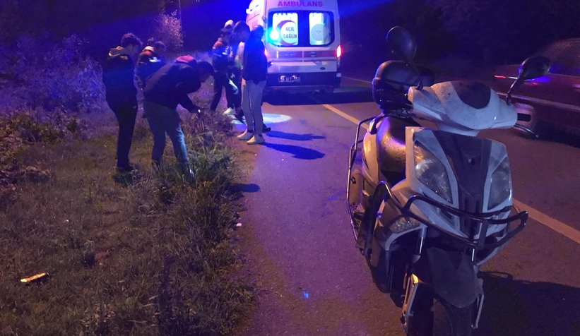 Alkollü motosikletli kaza yaptı