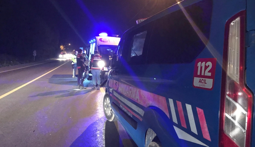 Alkollü motosikletli kaza yaptı