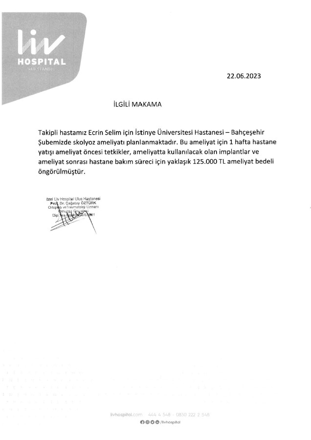 Ameliyat masrafları için yardım çağrısı