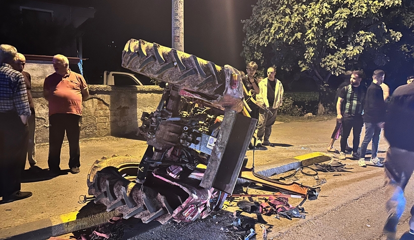 ASKF Başkanının kullandığı otomobil traktörle çarpıştı 1 yaralı