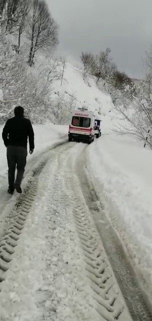 Aynı mahallede 4 ambulans kara saplandı
