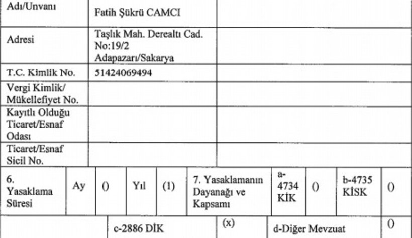 Bakanlık'tan Sakarya'da 1 firmaya ihale yasağı