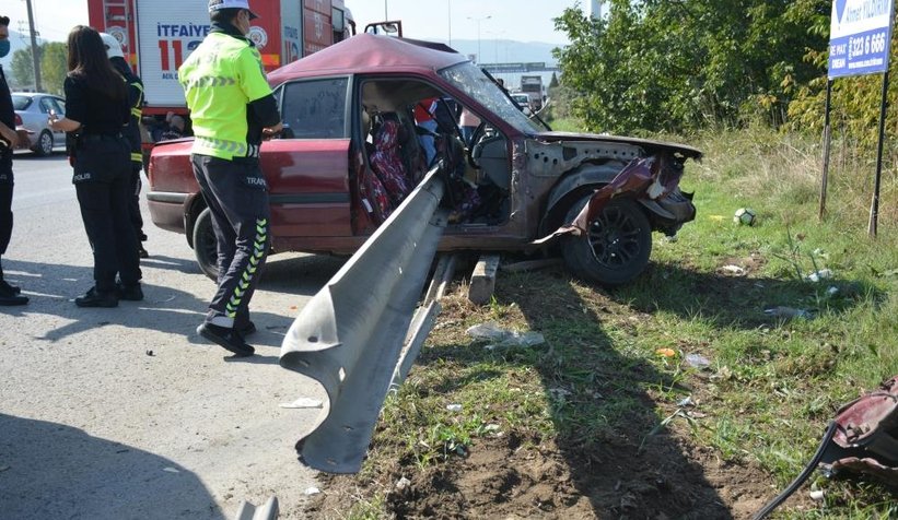 Bariyere ok gibi saplandı: 1 yaralı