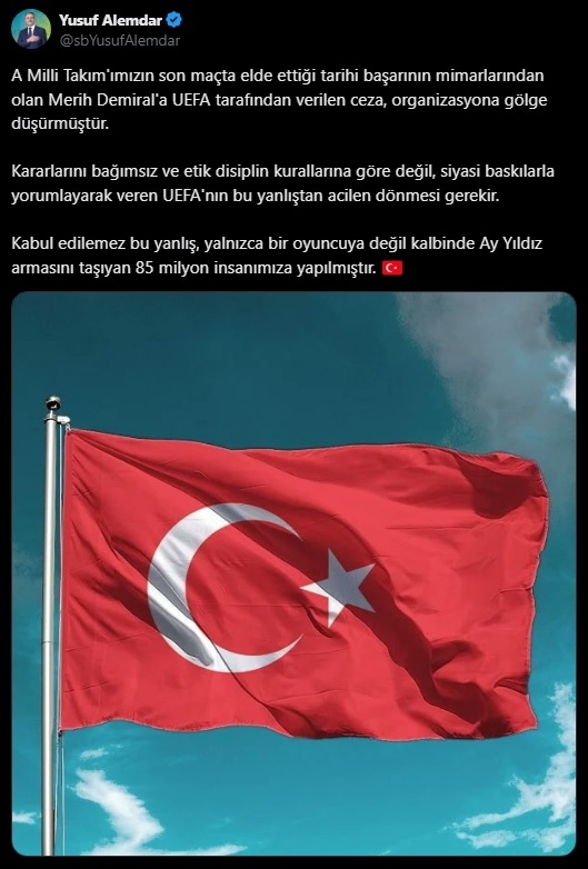 Başkan Alemdar’dan ‘Merih Demiral’ mesajI