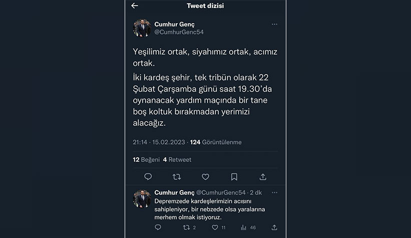Başkan Cumhur Genç'ten dev maç öncesi açıklama