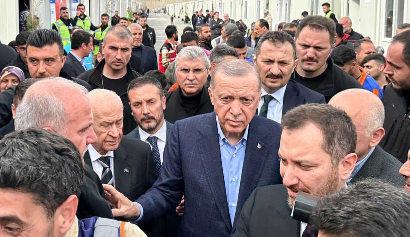 Başkan Ekrem Yüce, Cumhurbaşkanı ile birlikte deprem bölgesinde