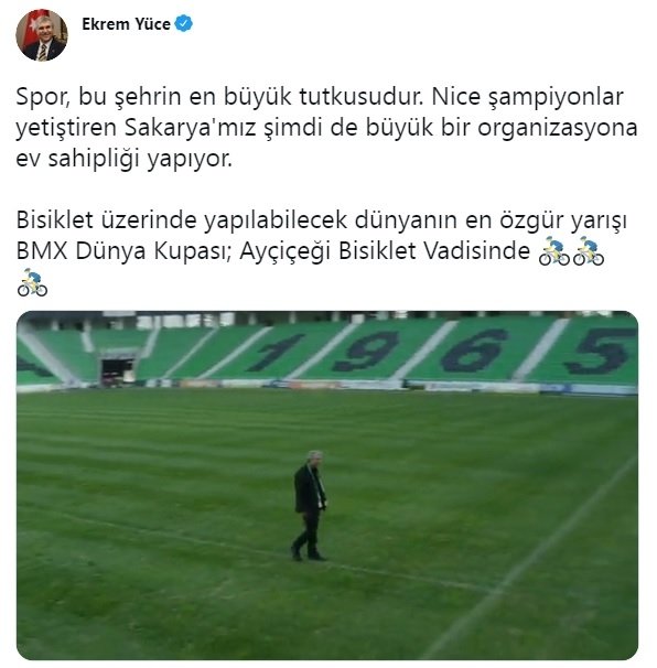 Başkan Ekrem Yüce, Sakaryalılara bu paylaşımla çağrı yaptı