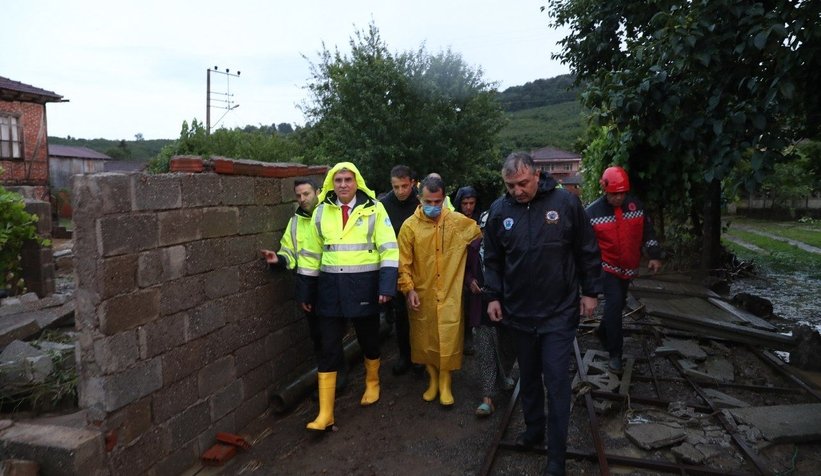 Başkan Yüce felaket alanında