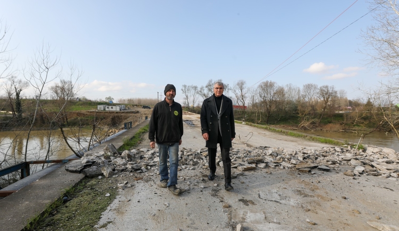 Başkan Yüce Mollaköy Köprüsü'nü inceledi