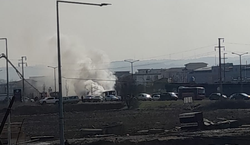 Belediye otobüsü alevlere teslim oldu