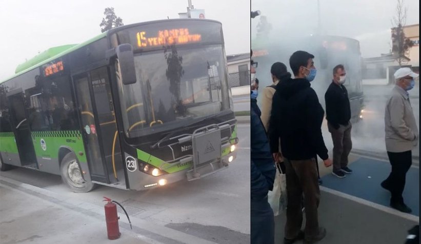 Belediye otobüsünde panik anları