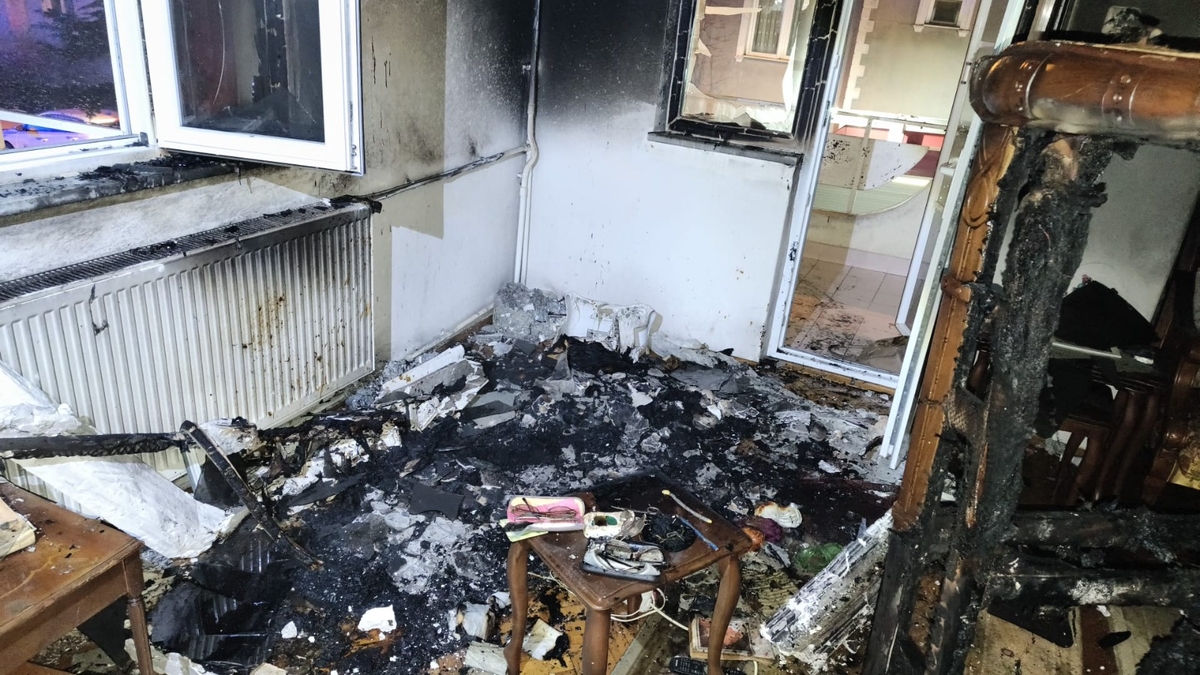 Binada yangın paniği