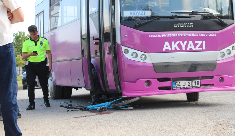 Bisikletli çocuk halk otobüsünün altında kaldı