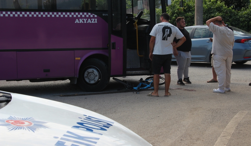 Bisikletli çocuk halk otobüsünün altında kaldı