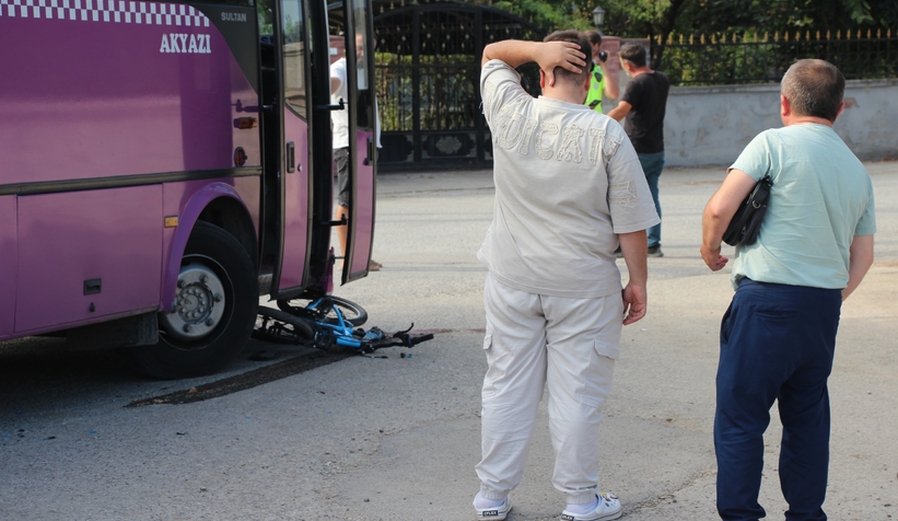 Bisikletli çocuk halk otobüsünün altında kaldı
