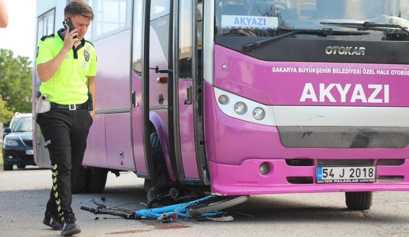 Bisikletli çocuk halk otobüsünün altında kaldı
