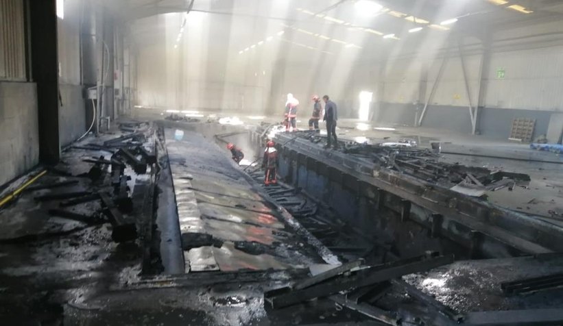 Boş fabrikada yangın