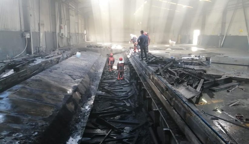 Boş fabrikada yangın