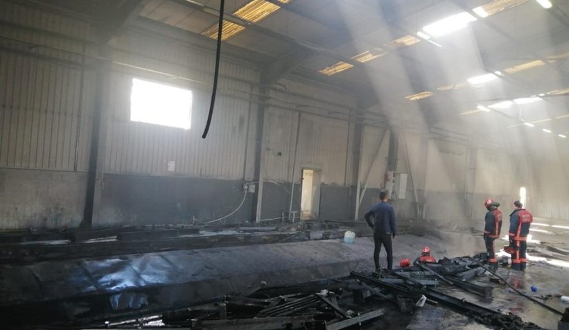 Boş fabrikada yangın