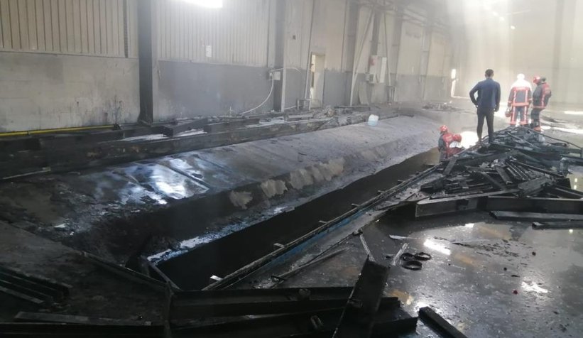 Boş fabrikada yangın