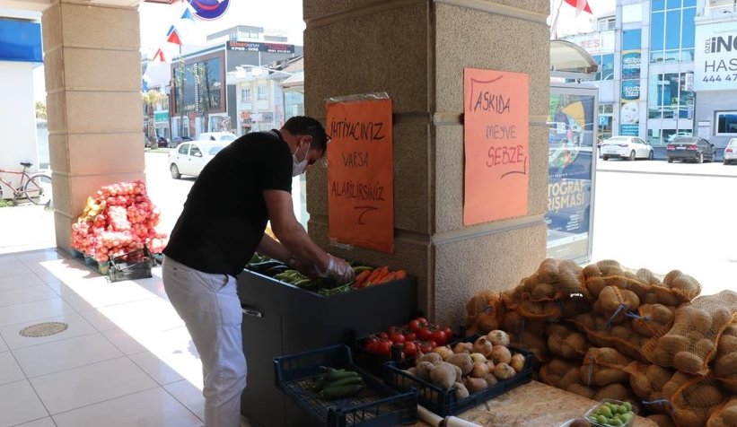 Bu da askıda meyve ve sebze