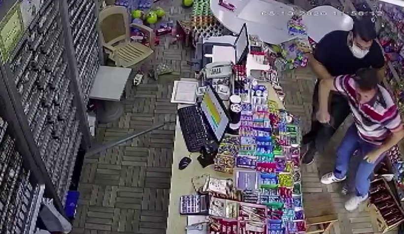 Büfede dehşet anları kamerada