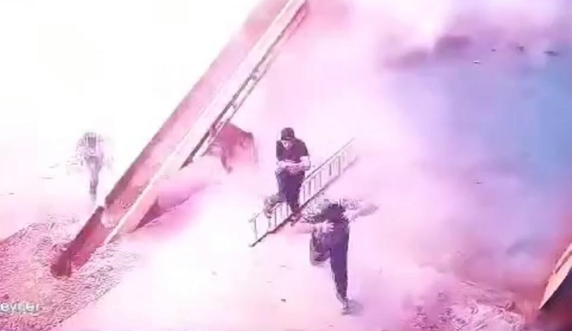 Buhar kazanı bomba gibi patladı