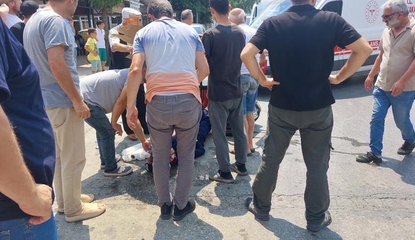 Cadde'de korkutan kaza