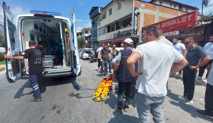 Cadde'de korkutan kaza