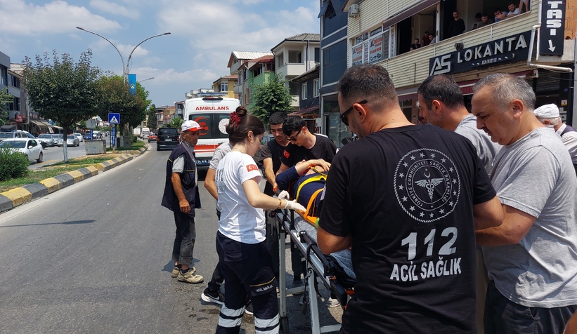 Cadde'de korkutan kaza