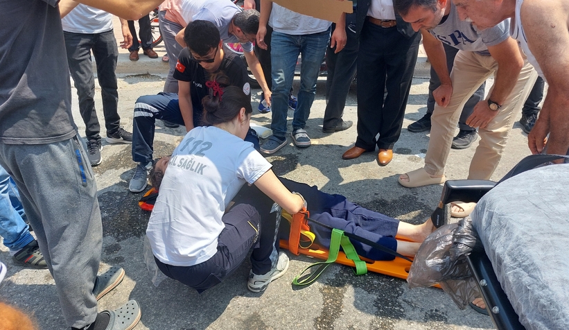 Cadde'de korkutan kaza