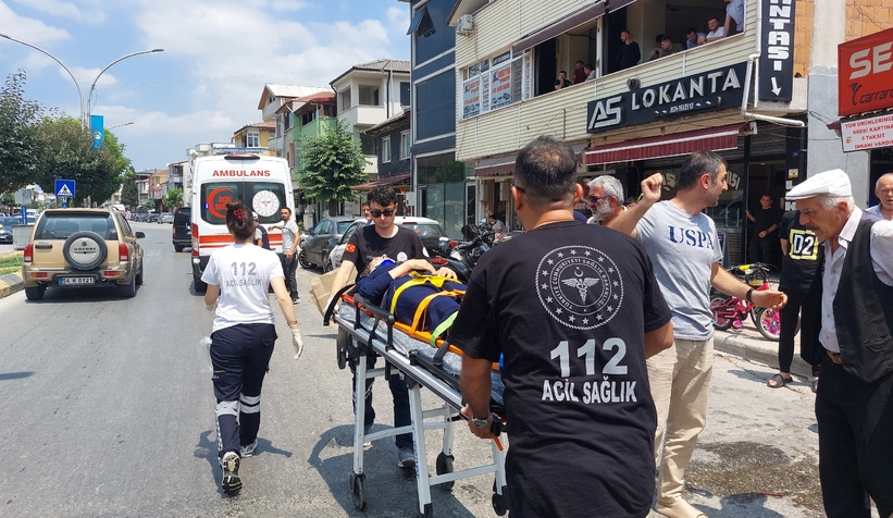 Cadde'de korkutan kaza