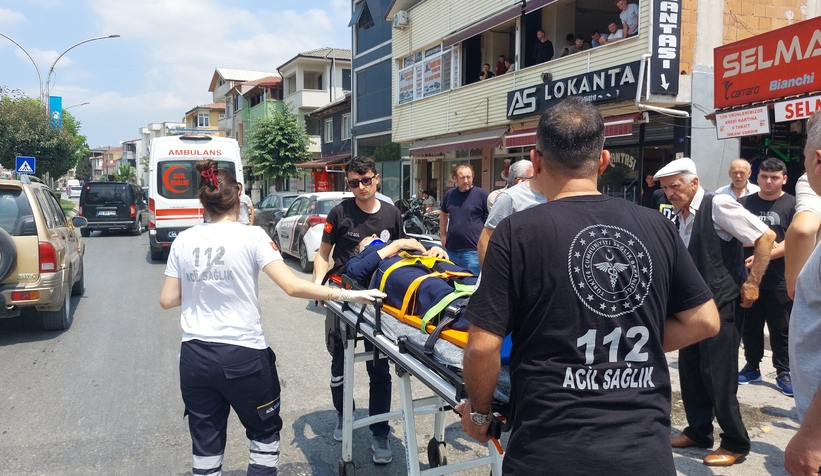 Cadde'de korkutan kaza