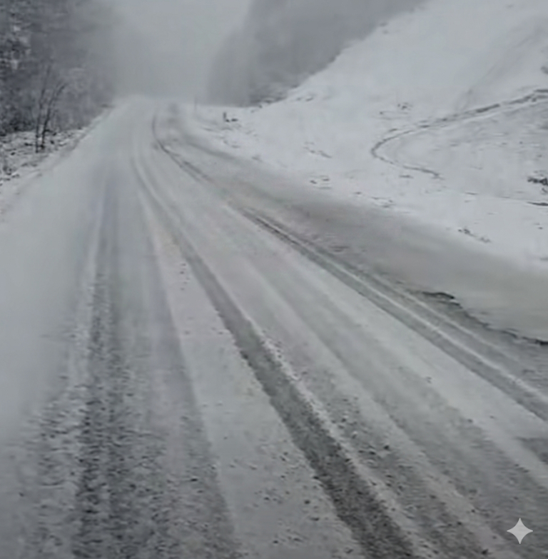 Çam Dağında kar yağışı etkili oluyor