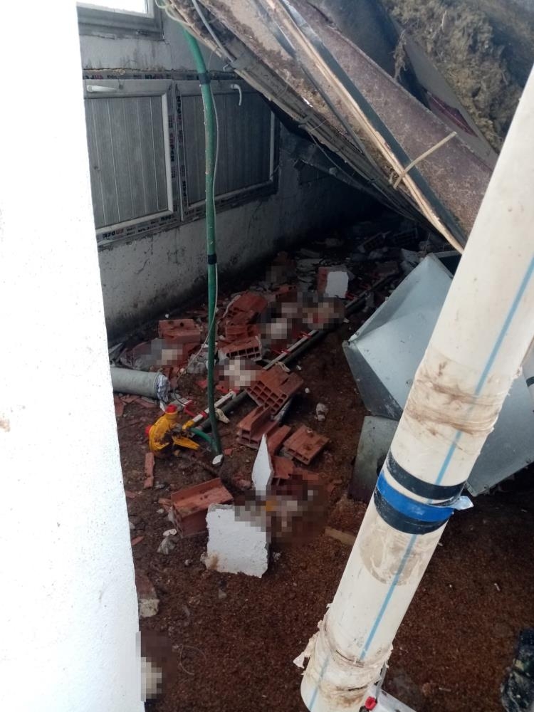 Çatı kardan çöktü 18 bin tavuk telef oldu