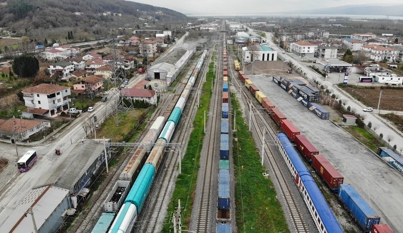 Çin'e giden tren Sakarya'da böyle görüntülendi