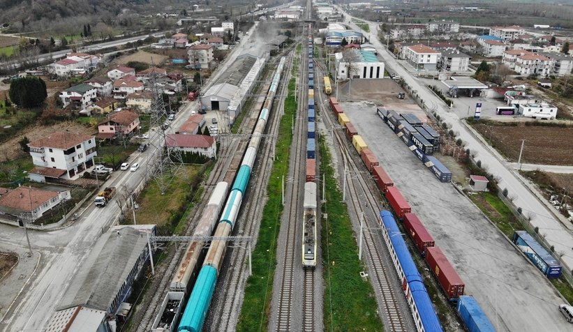 Çin'e giden tren Sakarya'da böyle görüntülendi