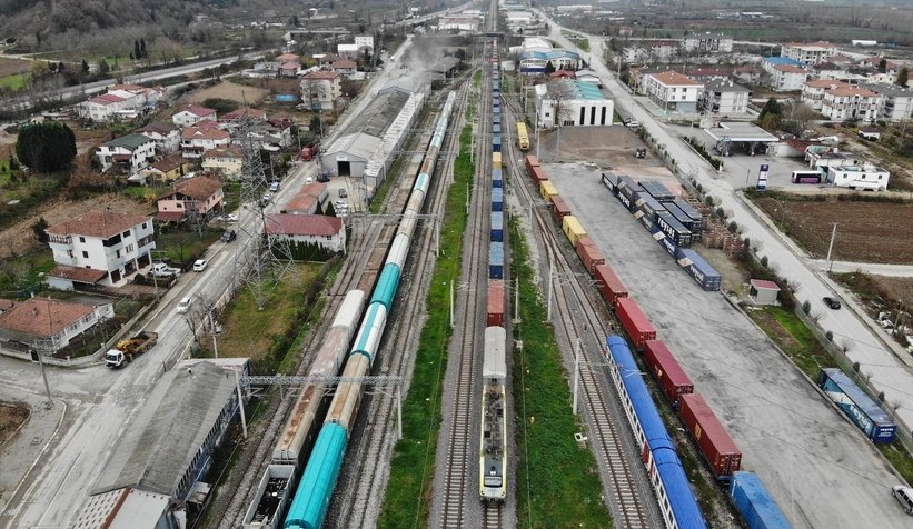 Çin'e giden tren Sakarya'da böyle görüntülendi