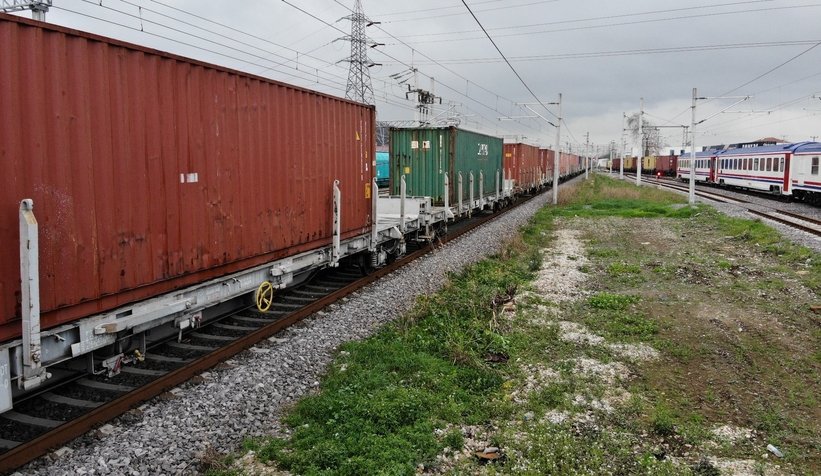 Çin'e giden tren Sakarya'da böyle görüntülendi