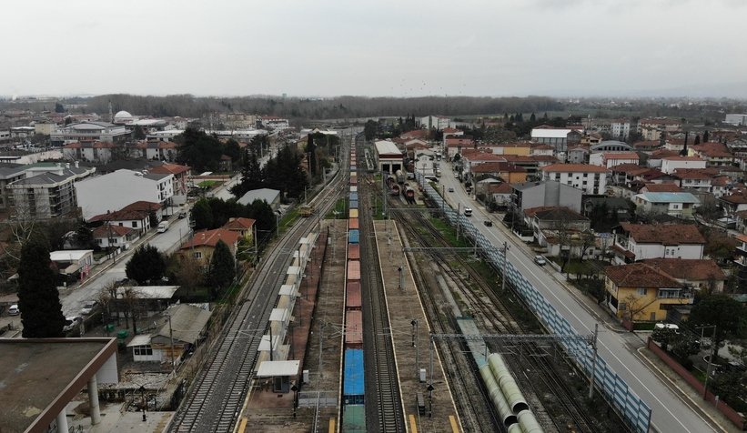 Çin'e giden tren Sakarya'da böyle görüntülendi