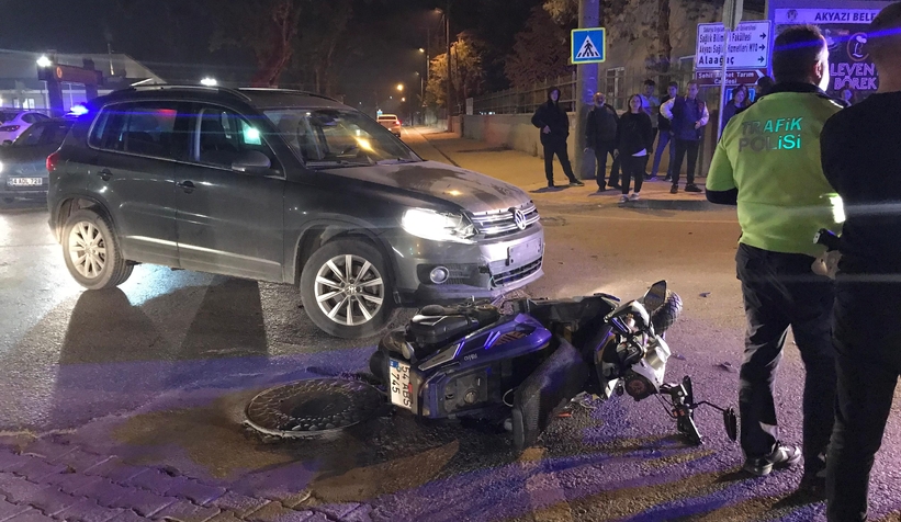 Cip ile çarpışan motosikletli yaralandı