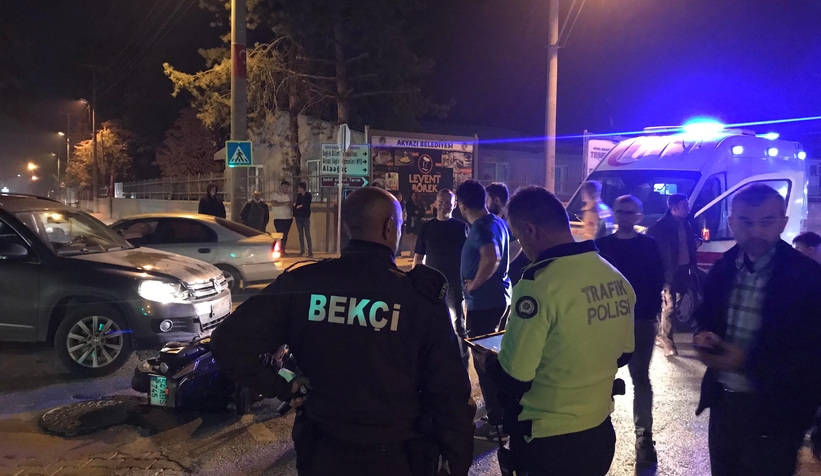 Cip ile çarpışan motosikletli yaralandı