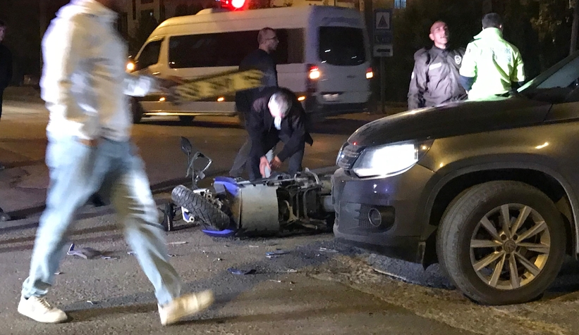 Cip ile çarpışan motosikletli yaralandı