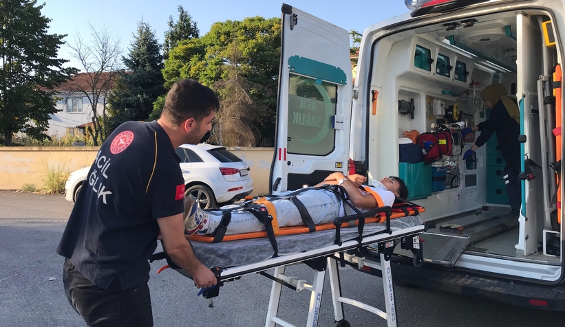 Cip ile çarpışan motosikletli yaralandı