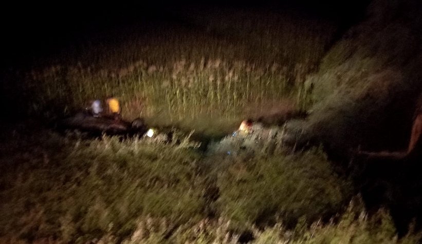 D-100'de otomobil mısır tarlasına yuvarlandı