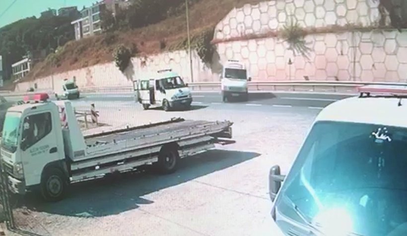 D-100'deki korkunç kaza kamerada