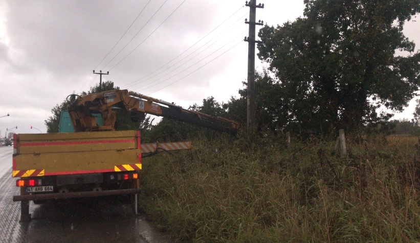 D-100 otomobil çalılıklara uçtu