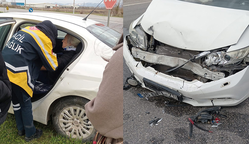 D-140'da otomobiller çarpıştı: 2 yaralı